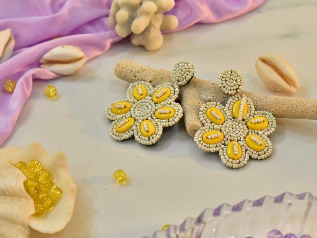 Handcrafted Seashell Beaded Earrings