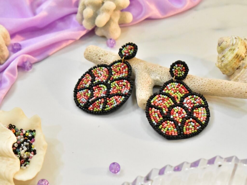 Handcrafted Multicolour Beaded Earrings