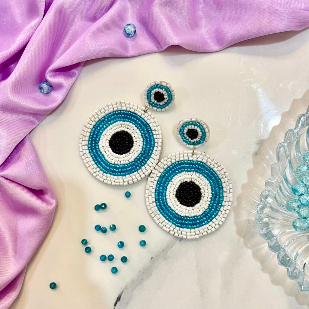 Handmade Evil Eye Beaded Earrings Handmade Evil Eye Beaded Earrings