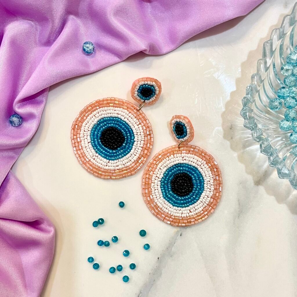 Handmade Evil Eye Beaded Earrings Handmade Evil Eye Beaded Earrings