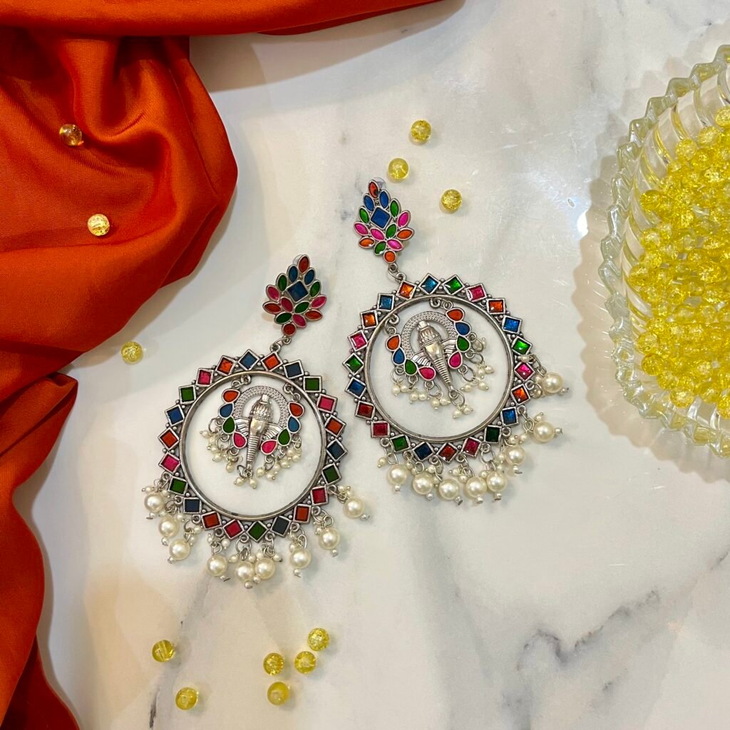 Oxidised Traditional Ganesha Earrings