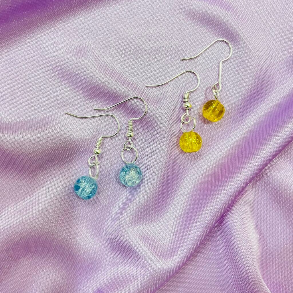 Combo of 4 Pair Glass Beads Earrings (Random Colours)